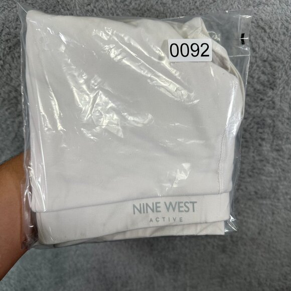 Nine West Active White Strappy Cross Back Padded Sports Bra L - Picture 8 of 8